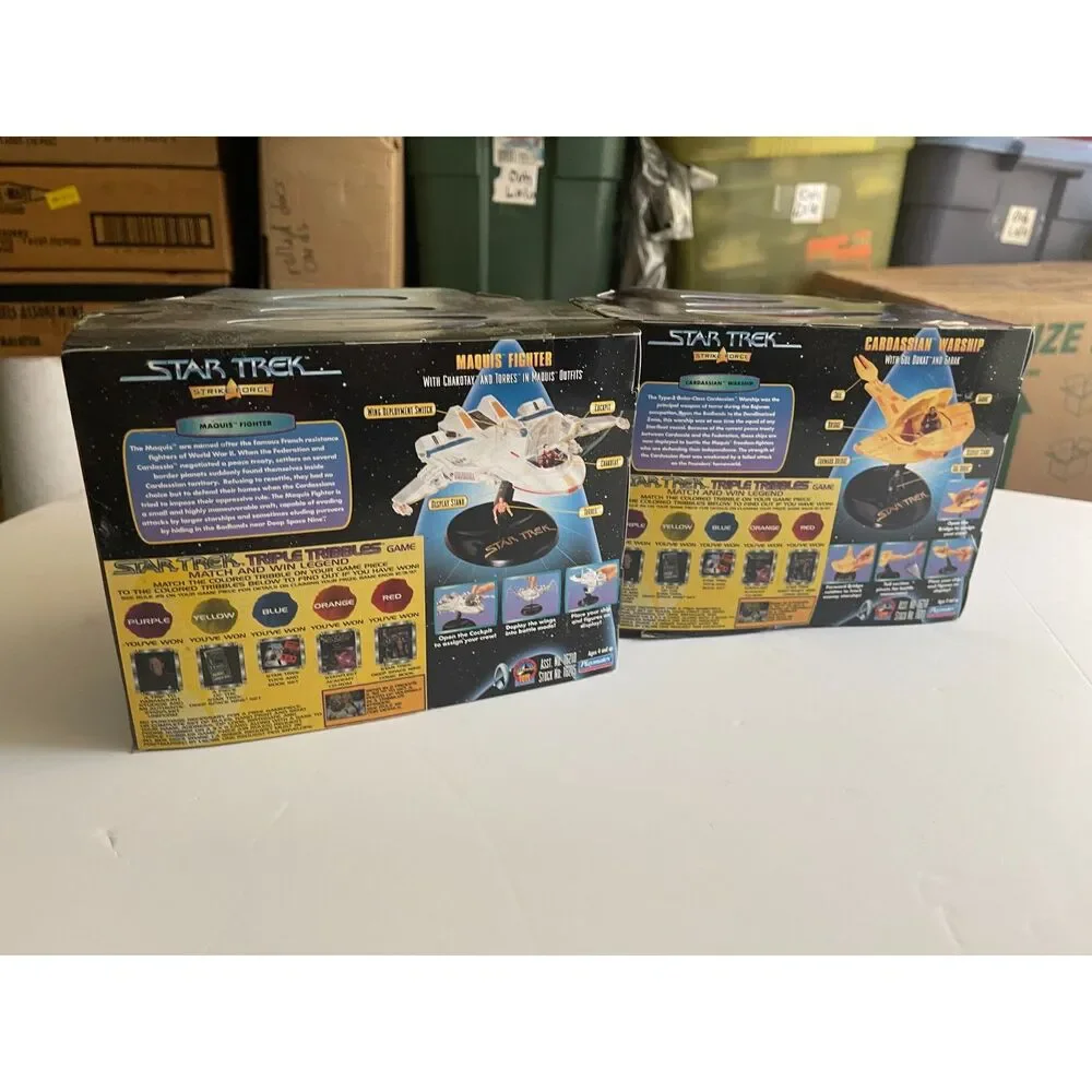 Star Trek Strike Force Lot Of 2 Boxed Ships Playmates Vintage Display Cardassian